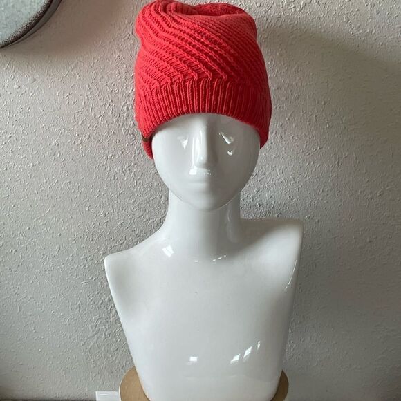 EUC Eddie Bauer Womens Orange Knit Beanie OS - Picture 1 of 6